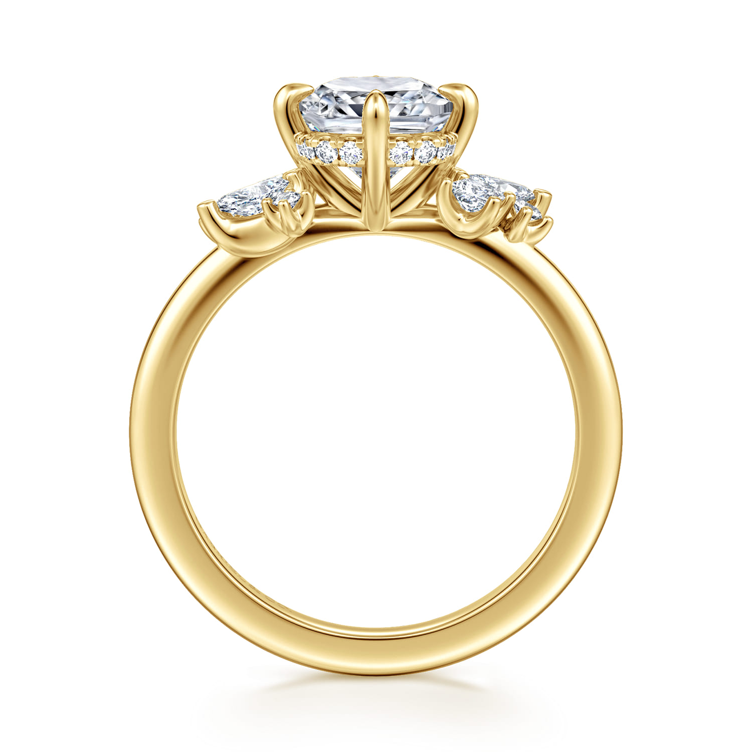 Cicely - 14K Yellow Gold Cushion Cut Diamond Engagement Ring - 0.3 ct - Shot 2