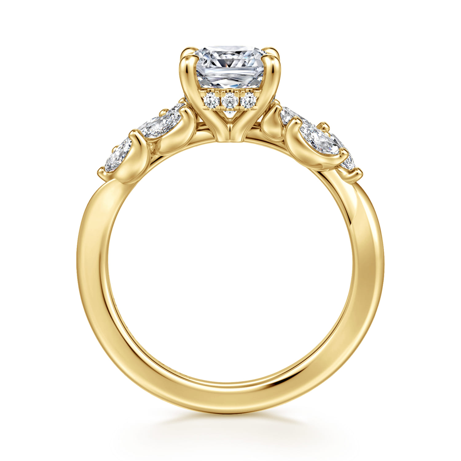 Collette - 14K Yellow Gold Cushion Cut Diamond Engagement Ring - 0.5 ct - Shot 2