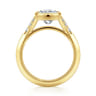 Iryna - 14K Yellow Gold Bezel Set Cushion Diamond Engagement Ring - 0.22 ct