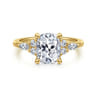Avah - 14K Yellow Gold Elongated Cushion Diamond Cluster Engagement Ring - 0.3 ct