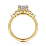 Avah - 14K Yellow Gold Elongated Cushion Diamond Cluster Engagement Ring - 0.3 ct