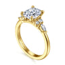 Avah - 14K Yellow Gold Elongated Cushion Diamond Cluster Engagement Ring - 0.3 ct