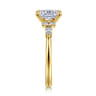 Avah - 14K Yellow Gold Elongated Cushion Diamond Cluster Engagement Ring - 0.3 ct