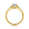 Solenne - 14K Y.Gold Split Shank Elongated Cushion Diamond Engagement Ring - 0.06 ct