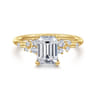 Reena - 14K Yellow Gold Emerald Cut Diamond Engagement Ring - 0.18 ct