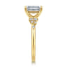 Reena - 14K Yellow Gold Emerald Cut Diamond Engagement Ring - 0.18 ct