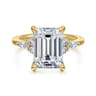 Avah - 14K Yellow Gold Emerald Cut Diamond Cluster Engagement Ring - 0.25 ct
