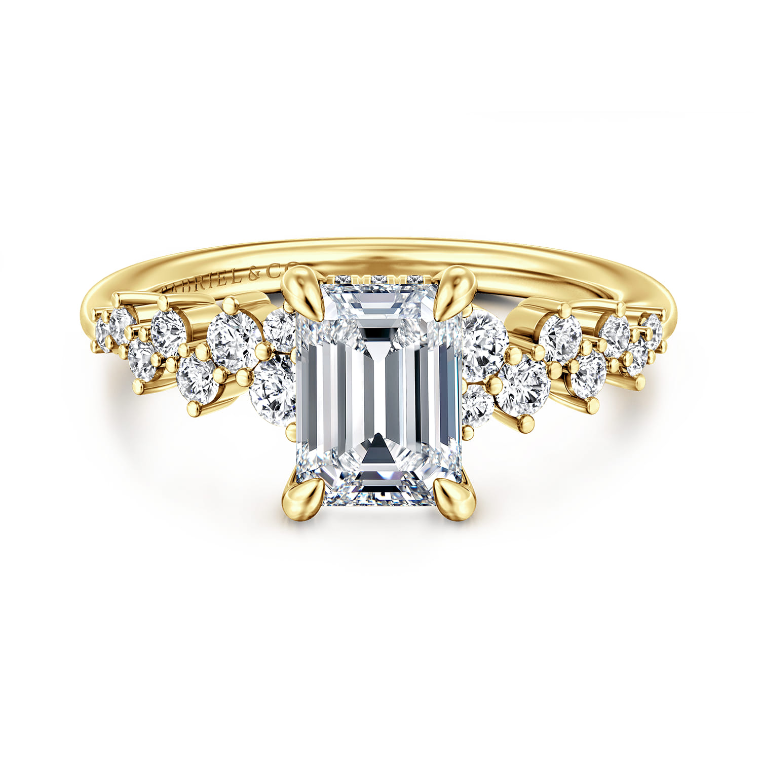 Cove - 14K Yellow Gold Emerald Cut Diamond Engagement Ring - 0.5 ct - Shot 1