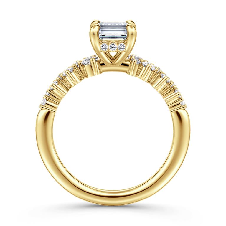 Cove - 14K Yellow Gold Emerald Cut Diamond Engagement Ring - 0.5 ct - Shot 2