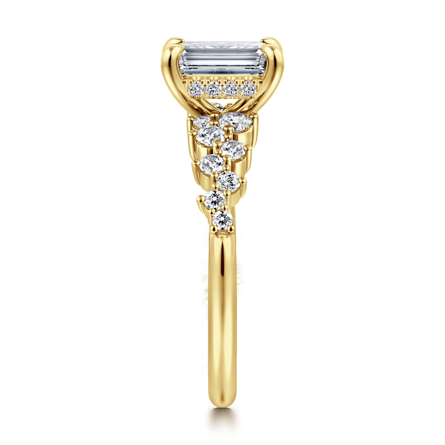 Cove - 14K Yellow Gold Emerald Cut Diamond Engagement Ring - 0.5 ct - Shot 4