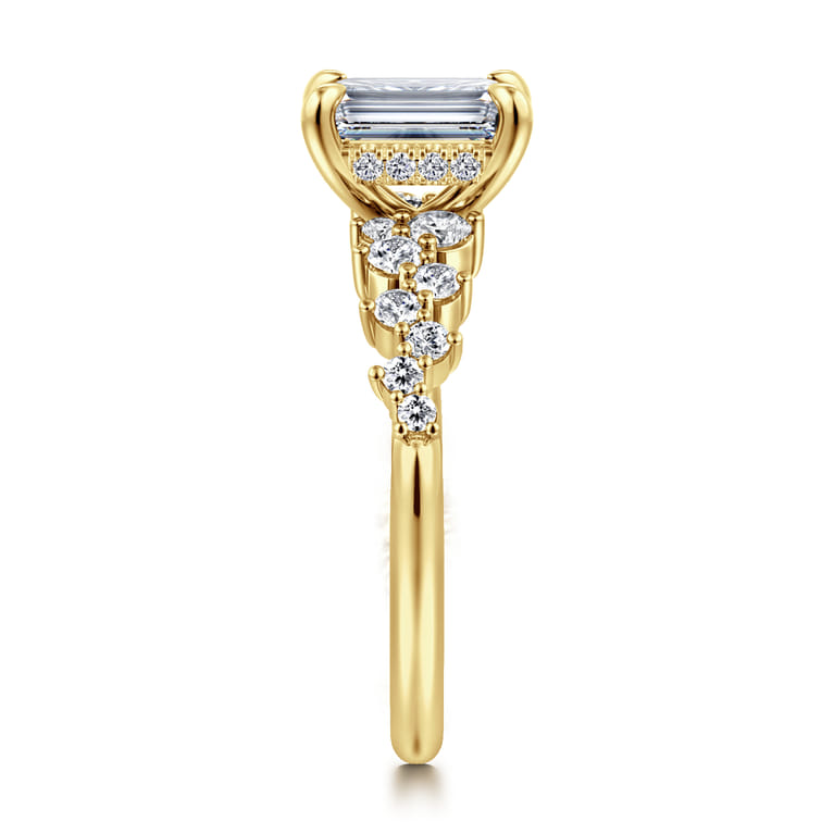 Cove - 14K Yellow Gold Emerald Cut Diamond Engagement Ring - 0.5 ct - Shot 4