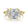 Caye - 14K Yellow Gold Emerald Cut Diamond Engagement Ring - 0.7 ct