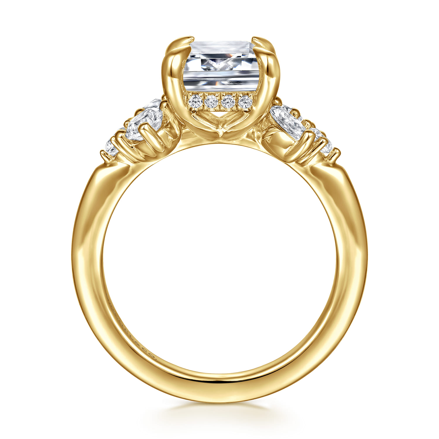 Caye - 14K Yellow Gold Emerald Cut Diamond Engagement Ring - 0.7 ct - Shot 2
