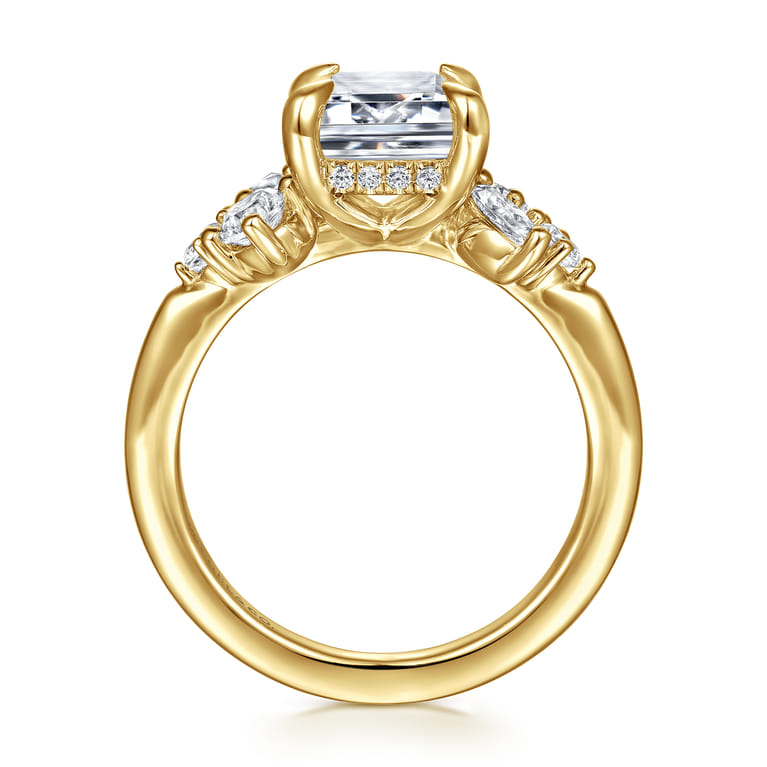 Caye - 14K Yellow Gold Emerald Cut Diamond Engagement Ring - 0.7 ct - Shot 2