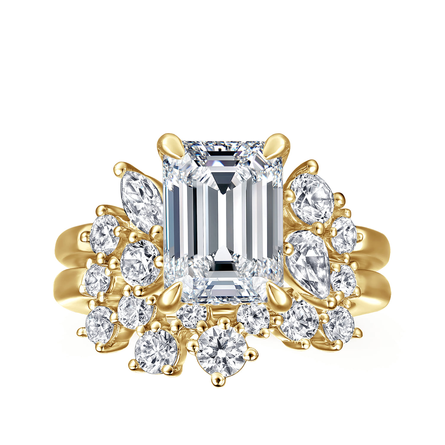 Caye - 14K Yellow Gold Emerald Cut Diamond Engagement Ring - 0.7 ct - Shot 4