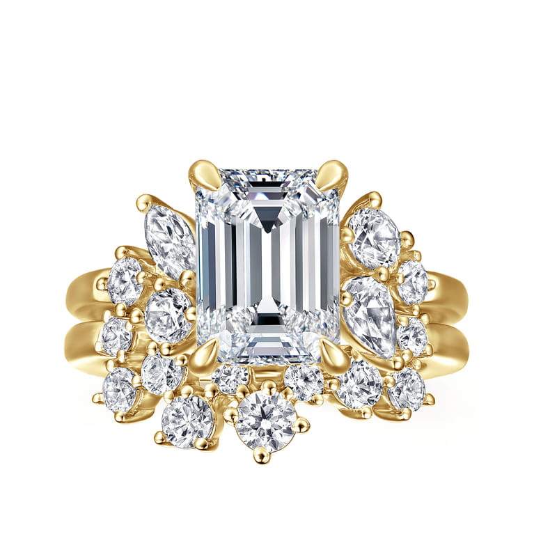 Caye - 14K Yellow Gold Emerald Cut Diamond Engagement Ring - 0.7 ct - Shot 4