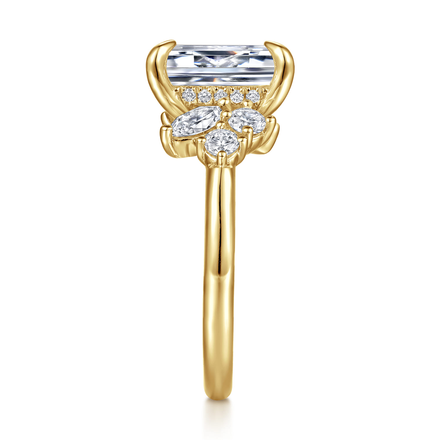 Caye - 14K Yellow Gold Emerald Cut Diamond Engagement Ring - 0.7 ct - Shot 5