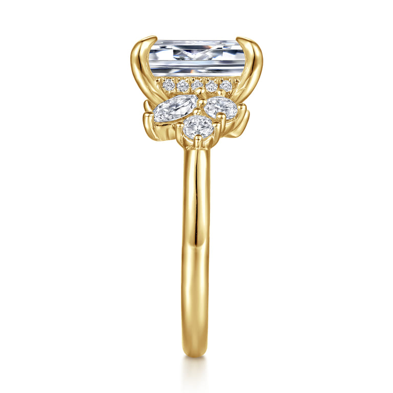Caye - 14K Yellow Gold Emerald Cut Diamond Engagement Ring - 0.7 ct - Shot 5