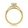 Arletta - 14K Yellow Gold Emerald Cut Diamond Engagement Ring - 0.18 ct