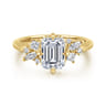 Cicely - 14K Yellow Gold Emerald Cut Diamond Engagement Ring - 0.3 ct