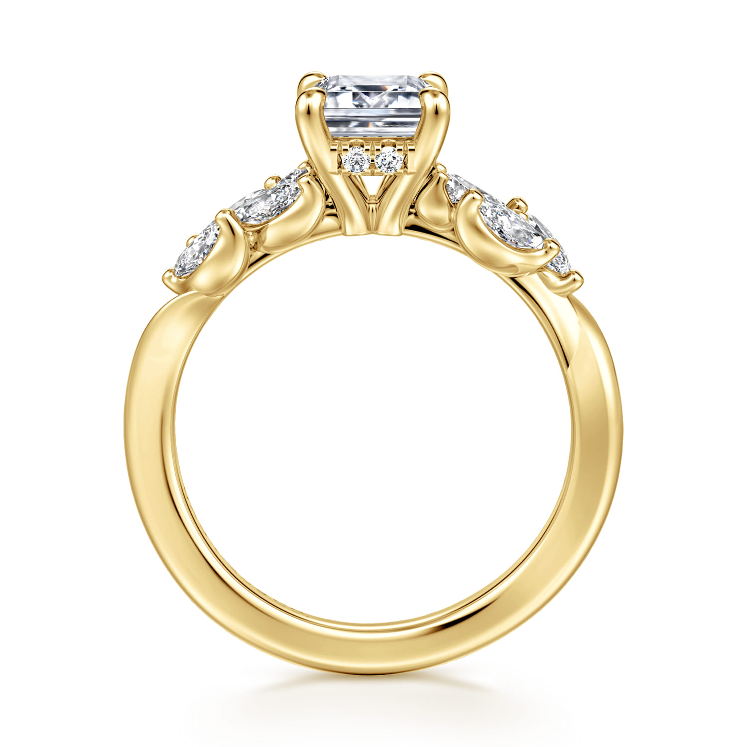 Collette - 14K Yellow Gold Emerald Cut Diamond Engagement Ring - 0.5 ct - Shot 2