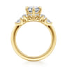 Colton - 14K Yellow Gold Compass Prong Emerald Cut Diamond Engagement Ring - 0.5 ct