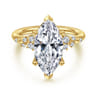 Reena - 14K Yellow Gold Marquise Shape Diamond Engagement Ring - 0.18 ct