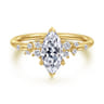 Reena - 14K Yellow Gold Marquise Shape Diamond Engagement Ring - 0.18 ct