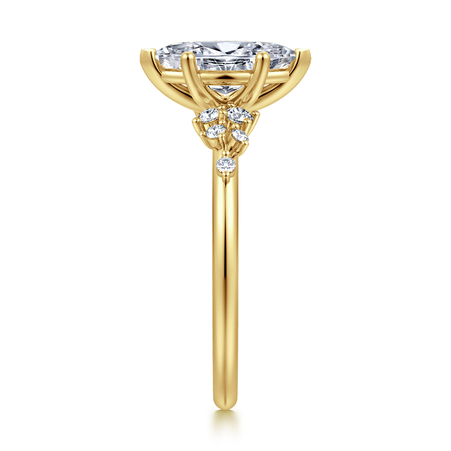 Reena - 14K Yellow Gold Marquise Shape Diamond Engagement Ring - 0.18 ct - Shot 4