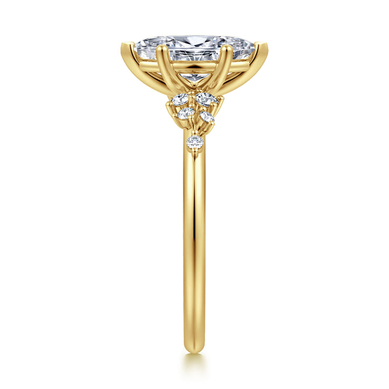 Reena - 14K Yellow Gold Marquise Shape Diamond Engagement Ring - 0.18 ct - Shot 4