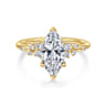 Reena - 14K Yellow Gold Marquise Shape Diamond Engagement Ring - 0.18 ct