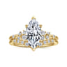 Reena - 14K Yellow Gold Marquise Shape Diamond Engagement Ring - 0.18 ct