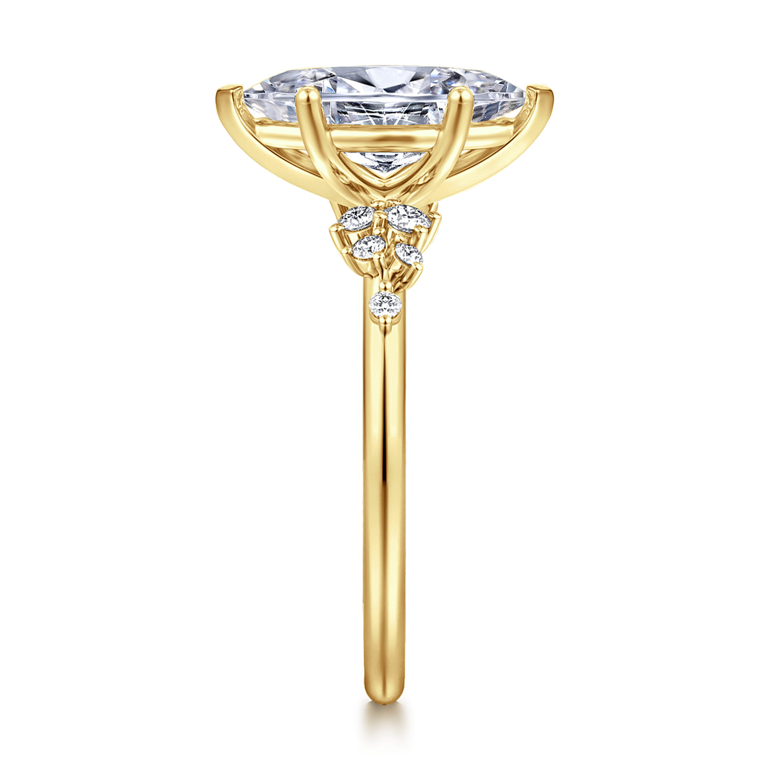 Reena - 14K Yellow Gold Marquise Shape Diamond Engagement Ring - 0.18 ct - Shot 5
