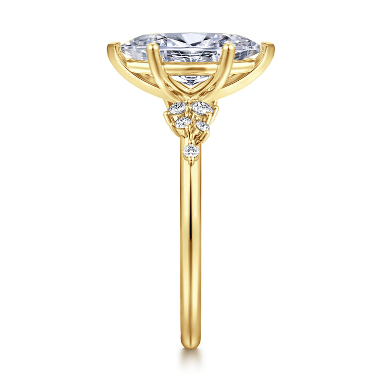 Reena - 14K Yellow Gold Marquise Shape Diamond Engagement Ring - 0.18 ct - Shot 5