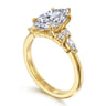 Avah - 14K Yellow Gold Marquise Diamond Cluster Engagement Ring - 0.3 ct