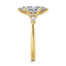 Avah - 14K Yellow Gold Marquise Diamond Cluster Engagement Ring - 0.3 ct