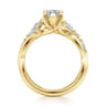 Charlina - 14K Yellow Gold Floral Marquise Diamond Engagement Ring - 0.17 ct