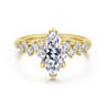 Cove - 14K Yellow Gold Marquise Shape Diamond Engagement Ring - 0.45 ct