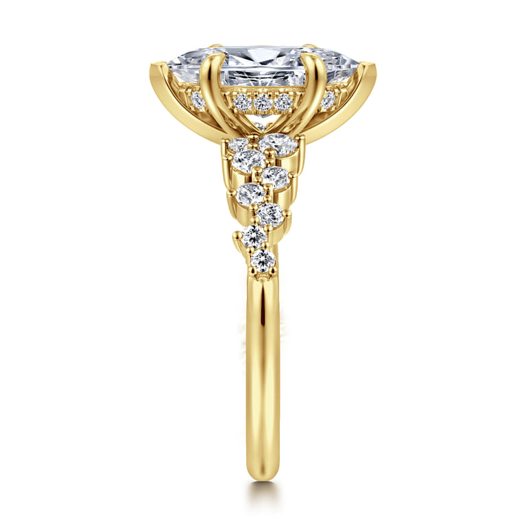 Cove - 14K Yellow Gold Marquise Shape Diamond Engagement Ring - 0.45 ct - Shot 4