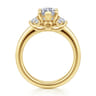 Mattie - 14K Yellow Gold Marquise Shape Lotus Diamond Engagement Ring - 0.45 ct