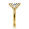 Mattie - 14K Yellow Gold Marquise Shape Lotus Diamond Engagement Ring - 0.45 ct