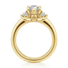 Mattie - 14K Yellow Gold Pear Shape Lotus Diamond Engagement Ring - 0.45 ct