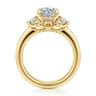 Mattie - 14K Yellow Gold Round Lotus Diamond Engagement Ring - 0.45 ct