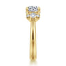 Mattie - 14K Yellow Gold Round Lotus Diamond Engagement Ring - 0.45 ct