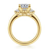 Mattie - 14K Yellow Gold Princess Cut Lotus Diamond Engagement Ring - 0.45 ct
