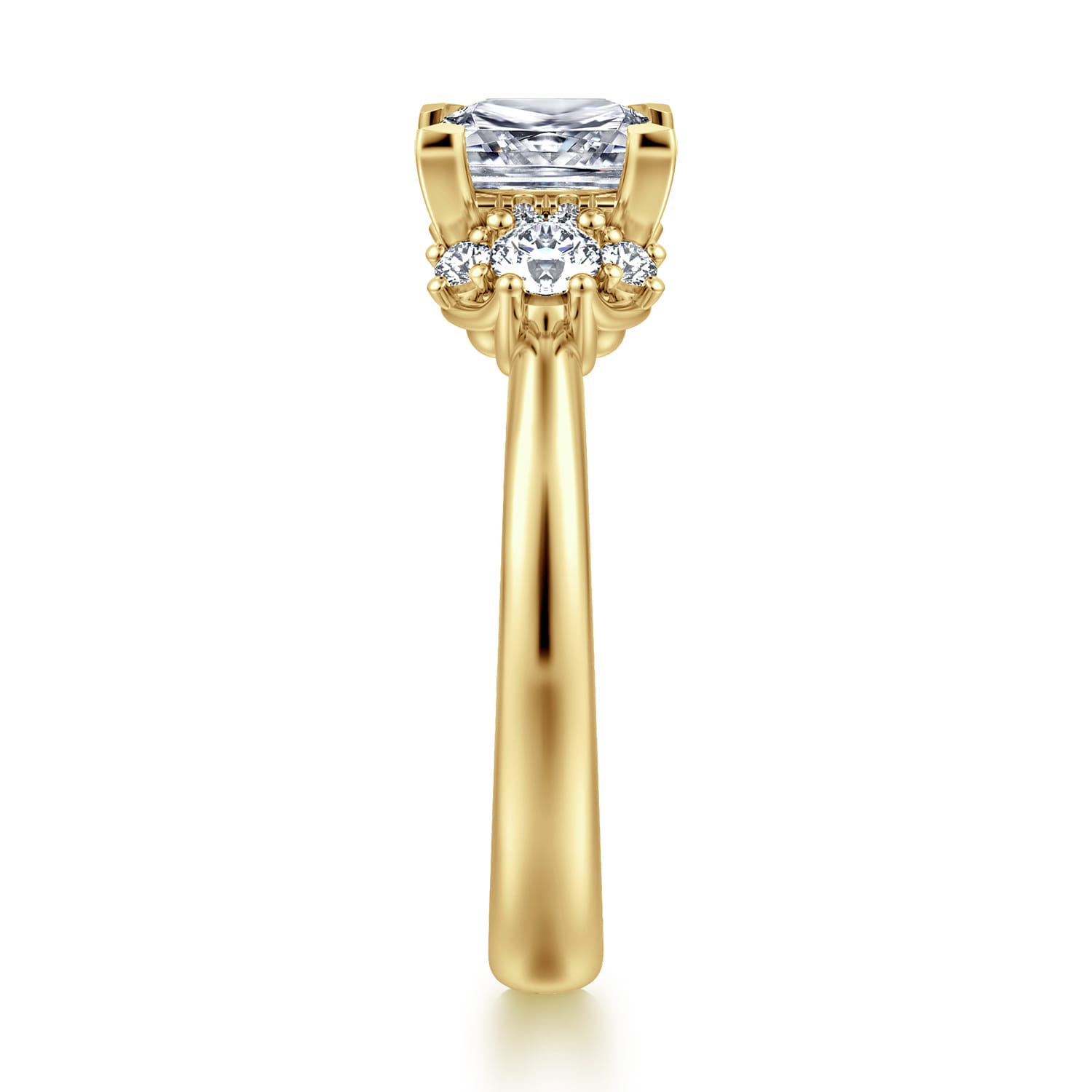 Mattie - 14K Yellow Gold Princess Cut Lotus Diamond Engagement Ring - 0.45 ct - Shot 4