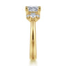Mattie - 14K Yellow Gold Princess Cut Lotus Diamond Engagement Ring - 0.45 ct