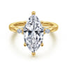 Arletta - 14K Yellow Gold 6 Prong Marquise Shape Diamond Engagement Ring - 0.2 ct