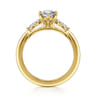 Arletta - 14K Yellow Gold 6 Prong Marquise Shape Diamond Engagement Ring - 0.2 ct