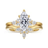 Arletta - 14K Yellow Gold 6 Prong Marquise Shape Diamond Engagement Ring - 0.2 ct